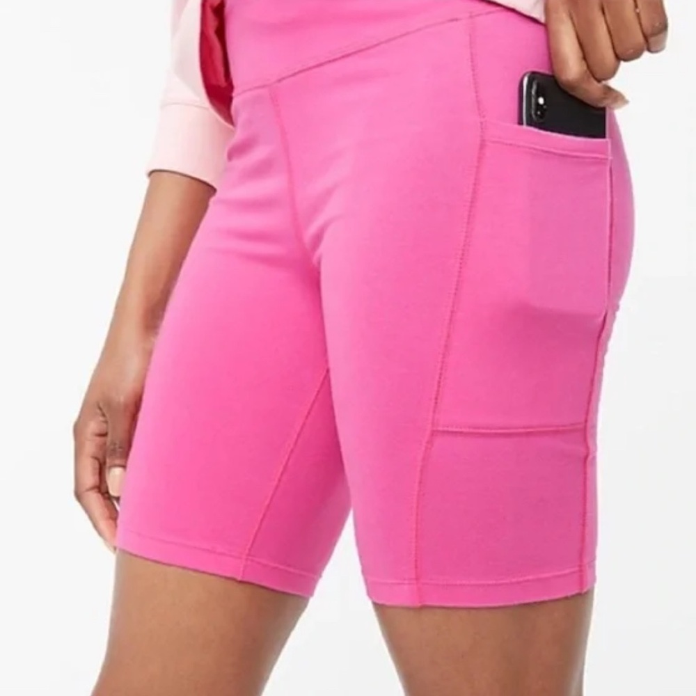 NWT J Crew Cotton Bike Short Barbie Pink side pocket